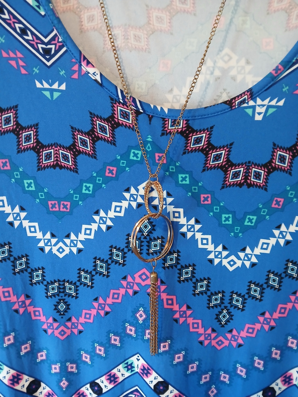 Blue Geo Chevron Maxi Dress - Picture 2 of 2